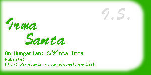 irma santa business card